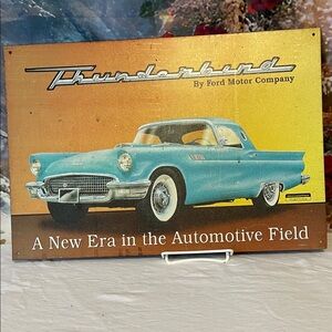 Ford Thunderbird Sign in Light Blue and Orange